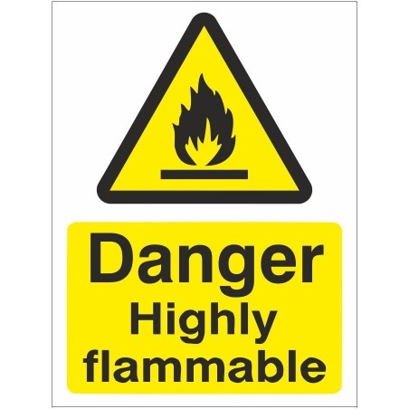 rainbow wag17w danger highly flammable sign