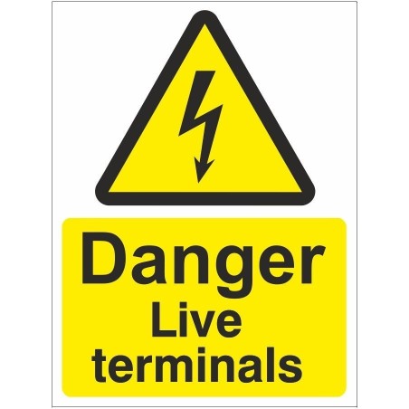 rainbow wae13w danger live terminals sign