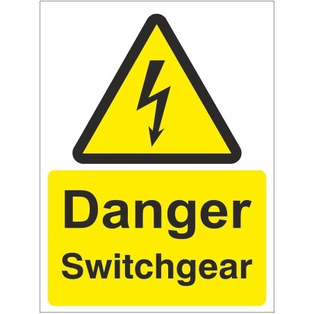 rainbow wae38w danger switchgear sign