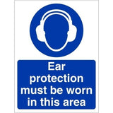 rainbow map08w ear protection must be worn in this area sign