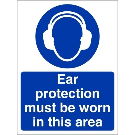 rainbow map08w ear protection must be worn in this area sign