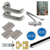 Hoppe Ironmongery Light Duty Lever Door Handle on Rose - Fire Door Kit - Latch - Aluminium