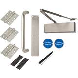 Hoppe Heavy Duty Pull Door Handle Fire Door Kit - Stainless Steel