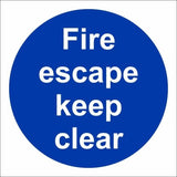 rainbow mad03g fire escape keep clear sign