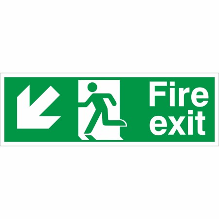 rainbow fe08 fire exit arrow down left sign