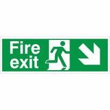 rainbow fe07 fire exit arrow down right sign