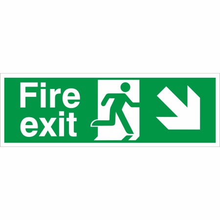 rainbow fe07 fire exit arrow down right sign