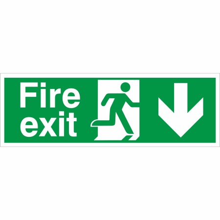 rainbow fe06 fire exit arrow down sign