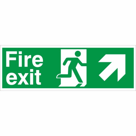 rainbow fe02 fire exit arrow up left sign
