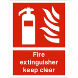 rainbow fex02 fire extinguisher keep clear sign