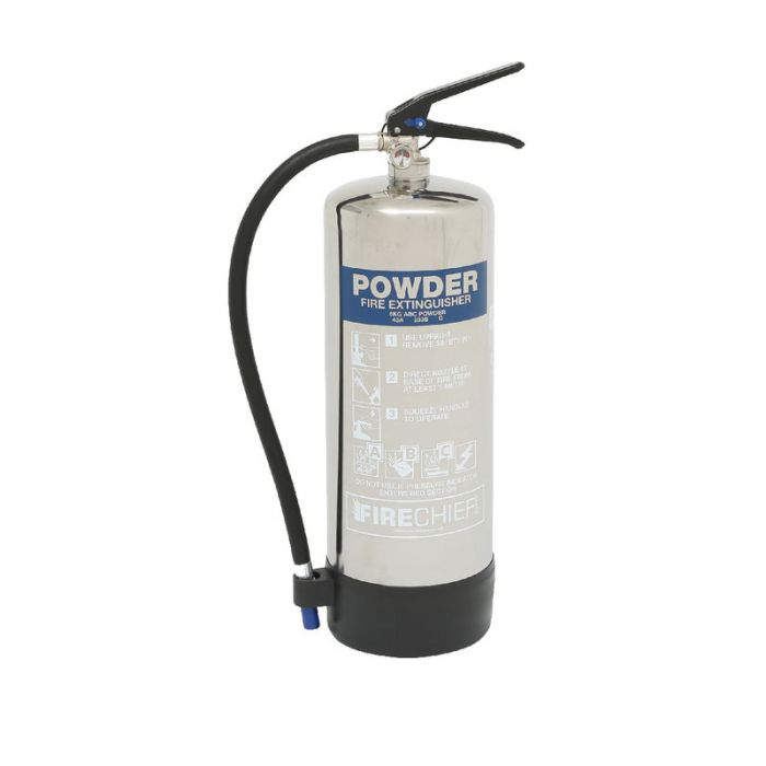 Firechief PXP6 Elite 6kg Powder Stainless Steel Extinguisher