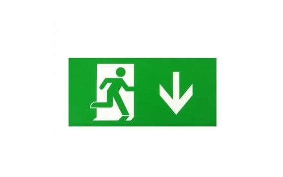 Firechief FEBL-D Exit Box Legend - Down Arrow