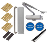 Hoppe Light Duty Pull Door Handle Fire Door Kit - Silver