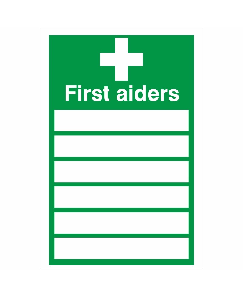 rainbow fa19f first aiders sign