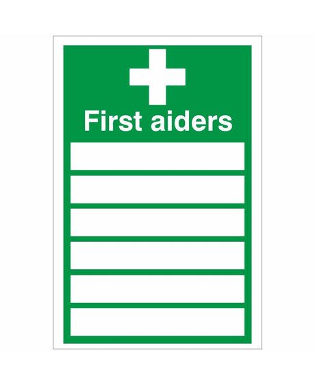 rainbow fa19f first aiders sign