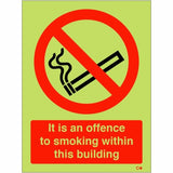 rainbow it is an offence to smoke within this building sign