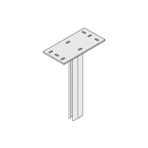 Unistrut HBH/1500 Vertical Support with P1001T Channel x 1525mm HDG