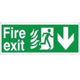 Rainbow HM.02 Hospital Compliant Fire Exit Arrow Down Sign