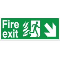 Rainbow HM.05 Hospital Compliant Fire Exit Arrow Down Right Sign