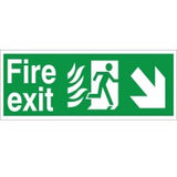 Rainbow HM.05 Hospital Compliant Fire Exit Arrow Down Right Sign
