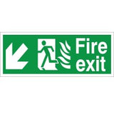 Rainbow HM.06 Hospital Compliant Fire Exit Arrow Down Left Sign