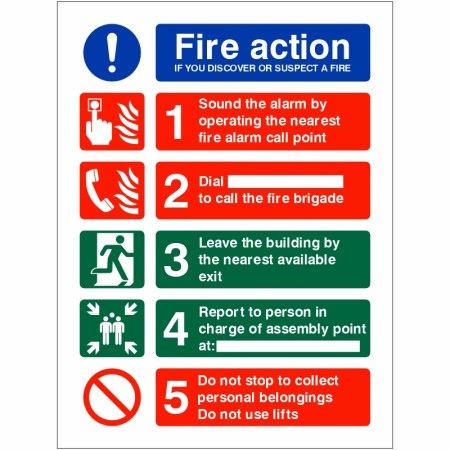 Rainbow ACT.15W If you Discover a Fire Action Sign
