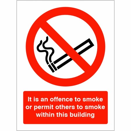 rainbow it is an offence to smoke or permit others to smoke within this building sign