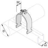 Unistrut M1108 Zinc Plated Pipe Clamps 8.7-10.3MM