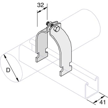 Unistrut M1109 Zinc Plated Pipe Clamps 10.3-12.7MM