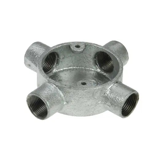 CSS BOX204 Conduit 20mm Galvanised Intersection 4 Way Box