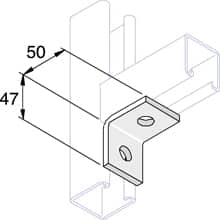 Unistrut P1026 90 Degree Angle Bracket 2 Hole (1x1) Hot Dip Galvanised