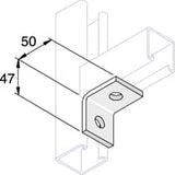 Unistrut P1026 90 Degree Angle Bracket 2 Hole (1x1) Hot Dip Galvanised
