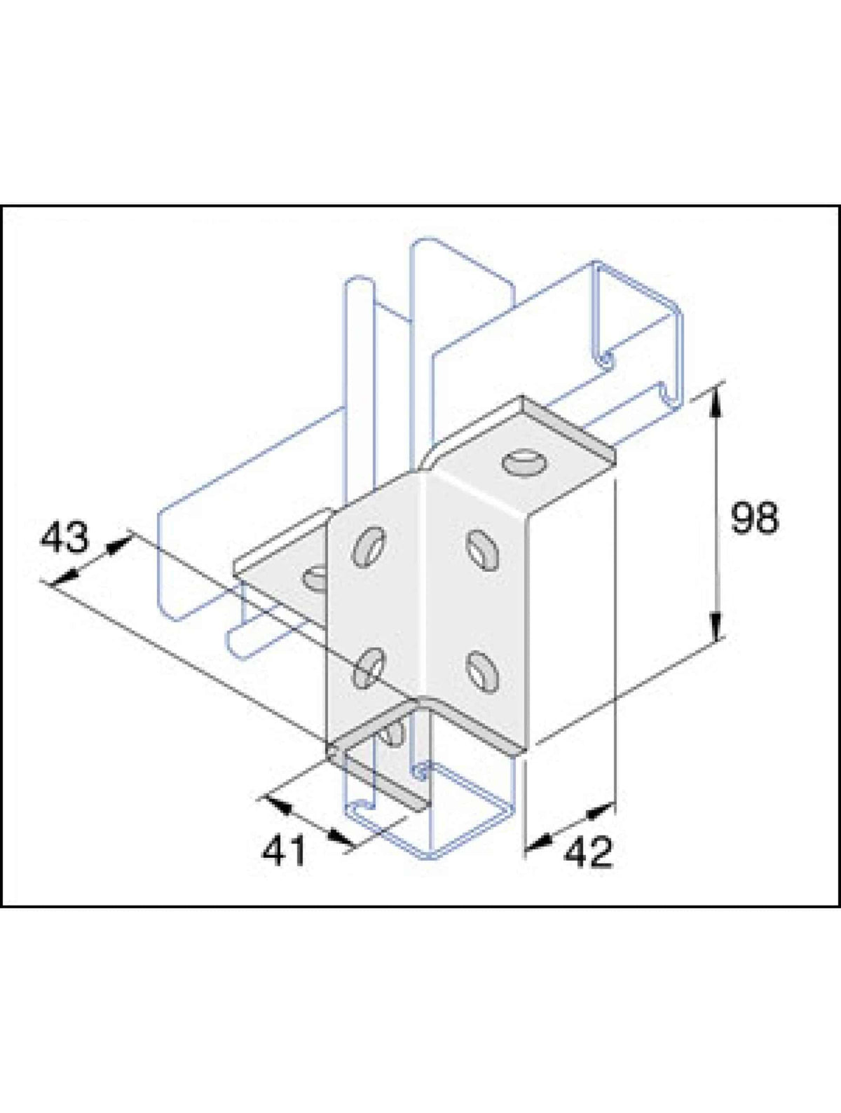 Unistrut P2346SS Stainless Steel 316 Wing Shaped Bracket