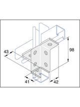 Unistrut P2346SS Stainless Steel 316 Wing Shaped Bracket