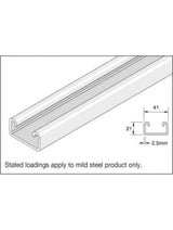Unistrut P3300HX3 41x21 Hot Dip Galvanised Channel 3m