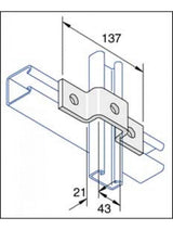 Unistrut P4047 3-Hole U Shape Channel Bracket Hot Dip Galvanised