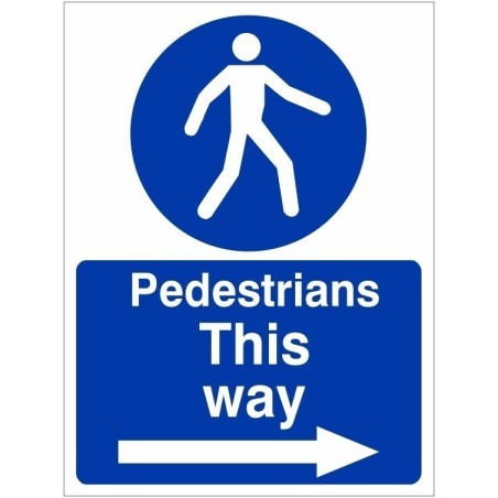 rainbow mac12b pedestrians this way arrow right sign