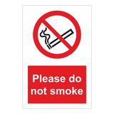 hr prof prs04 please do not smoke sign