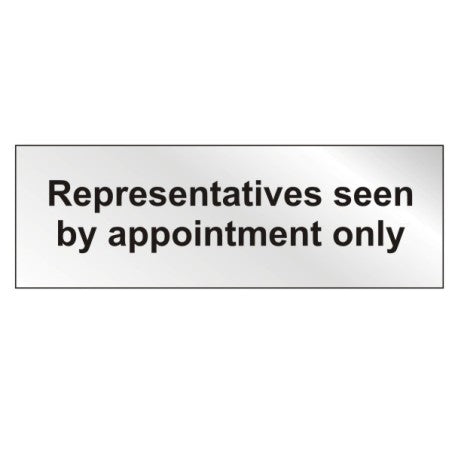 rainbow dor58e representatives seen by appointment only sign