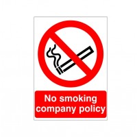 Rainbow PRS 05 No Smoking Company Policy Sign - 150mm x 200mm