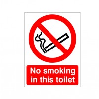 Rainbow PRS 09 No Smoking in this toilet Sign - 150mm x 200mm
