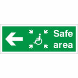 rainbow fer06l refuge safe area arrow left sign