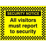 rainbow sn04c all visitors must report to security sign