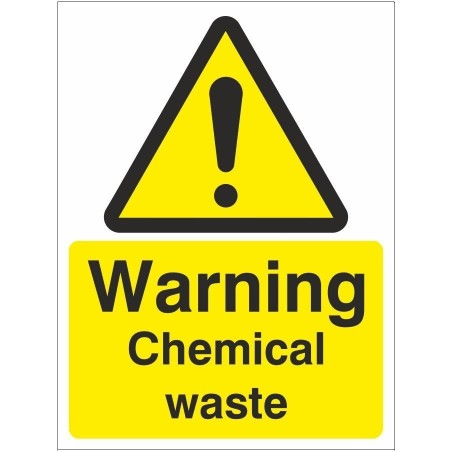 rainbow wag105w warning chemical waste sign