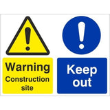 rainbow wac21b warning construction site keep out sign