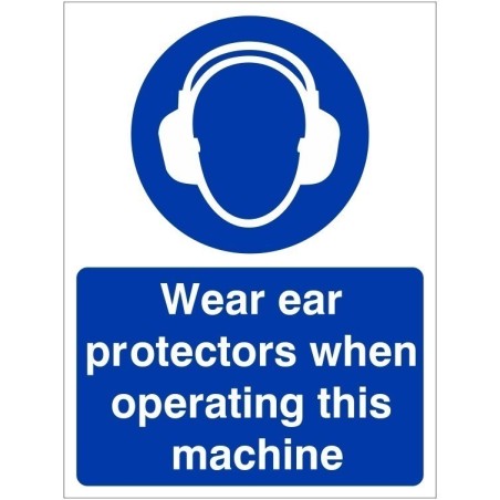 rainbow map16w wear ear protection when operating this machine sign