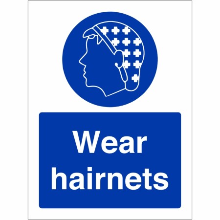 rainbow map36w wear hairnets sign