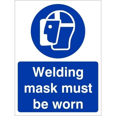 rainbow map50w welding mask must be worn sign
