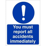 rainbow you must report all accidents immediately sign